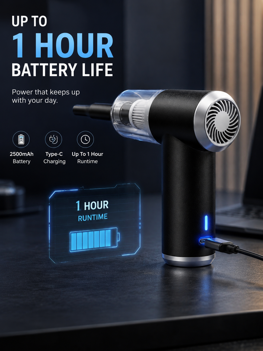 3-in-1 Portable Car Vacuum Cleaner with Blower by BuyLieve