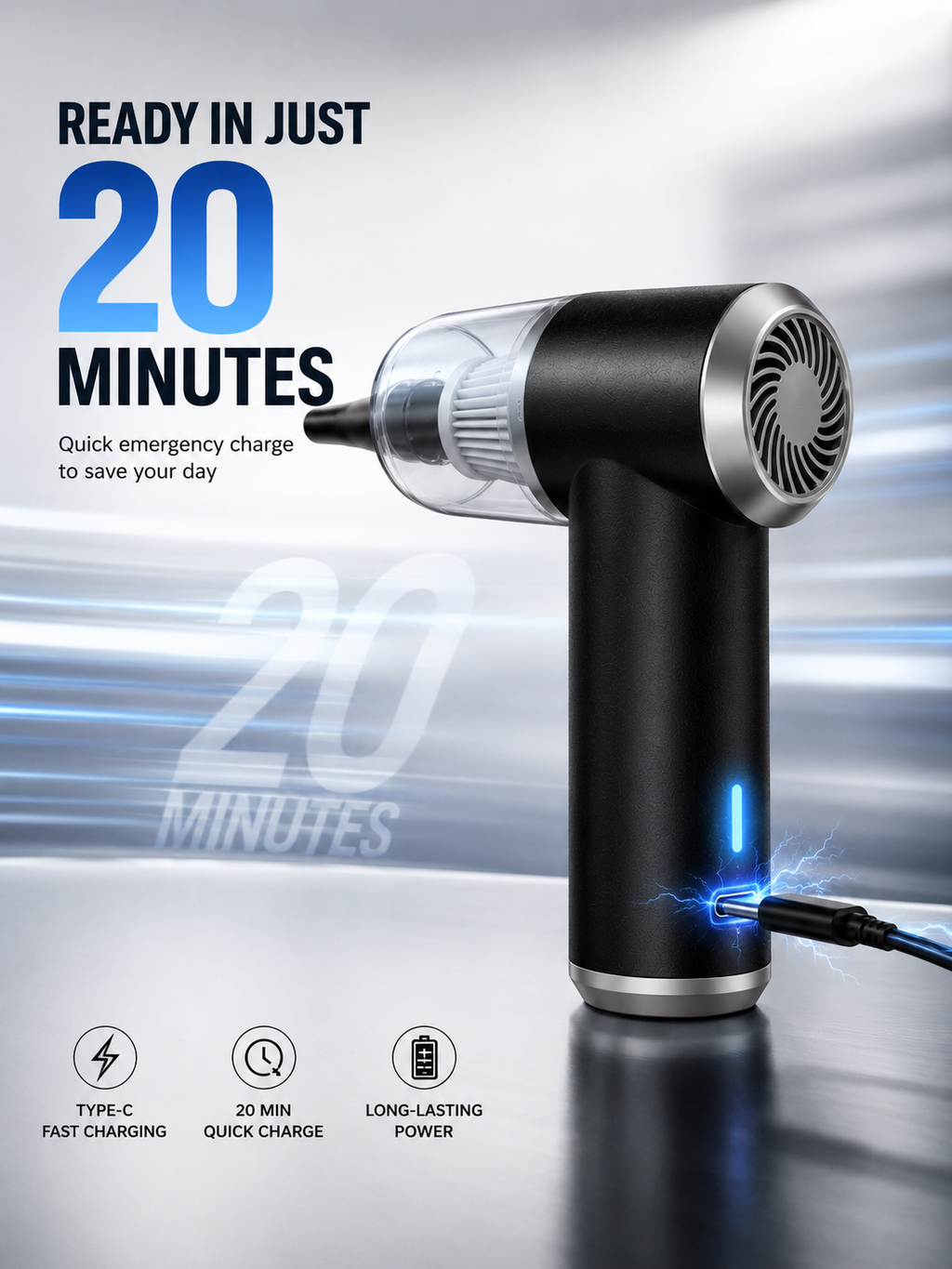 3-in-1 Portable Car Vacuum Cleaner with Blower by BuyLieve